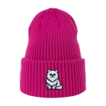 Haftowana czapka beanie - KOT PERSKI BIAŁY