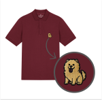 Męska haftowana koszulka polo CHOW CHOW BISZKOPTOWY