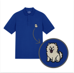 Męska haftowana koszulka polo CHOW CHOW  BIAŁY