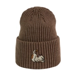 Haftowana czapka beanie - KOTEK (biało-rudy)