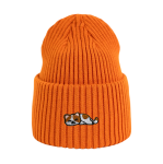 Haftowana czapka beanie - ŚPIĄCY KOTEK BIAŁO-RUDY