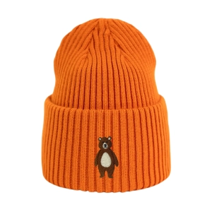 Haftowana czapka beanie - NIEDŹWIADEK/MIŚ