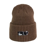 Haftowana czapka beanie - ŚPIĄCY BORDER COLLIE CZARNY