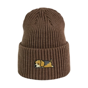 Haftowana czapka beanie - ŚPIĄCY BEAGLE
