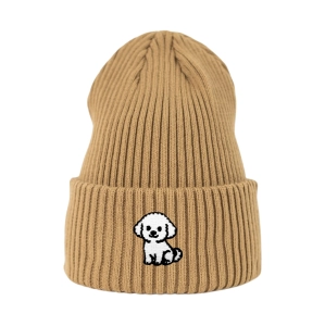 Haftowana czapka beanie - BICHON FRISE / BOLOŃCZYK