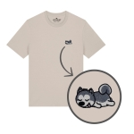 Haftowany T-shirt ŚPIĄCY HUSKY