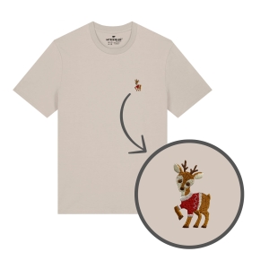 Haftowany T-shirt ZIMOWY JELONEK (w sweterku)