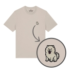 Haftowany T-shirt CHOW CHOW BIAŁY