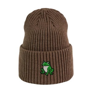 Haftowana czapka beanie - ŻABKA ŻABA