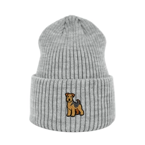Haftowana czapka beanie - TERRIER WALIJSKI / AIREDALE