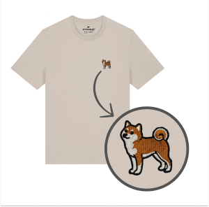Haftowany T-shirt SHIBA INU (PIESEŁ) KLASYK