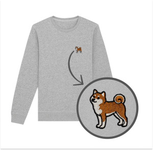 Haftowana bluza SHIBA INU (PIESEŁ) KLASYK (bez kaptura)