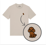 Haftowany T-shirt PUDEL BRĄZOWY