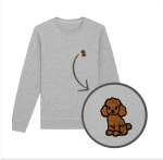 Haftowana bluza PUDEL BRĄZOWY (bez kaptura)