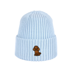 Haftowana dziecięca czapka beanie - PUDEL BRĄZOWY