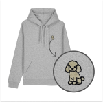 Haftowana bluza z kapturem PUDEL BIAŁY