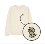 Haftowana bluza PUDEL BIAŁY (bez kaptura)