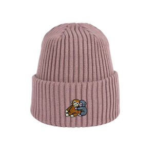Haftowana dziecięca czapka beanie - PUNCH Z PLUSZAKIEM