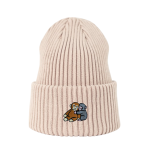 Haftowana czapka beanie - PUNCH Z PLUSZAKIEM