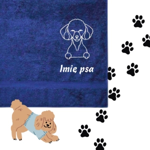 Ręcznik dla pieska - PUDEL + personalizacja