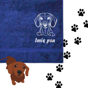 Ręcznik dla pieska - JAMNIK + personalizacja