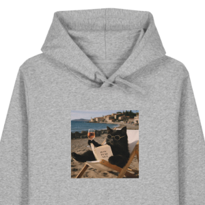 Bluza z kapturem WYLUZOWANY CZARNY KOT