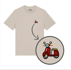Haftowany T-shirt SKUTER CZERWONY
