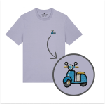 Haftowany T-shirt SKUTER NIEBIESKI