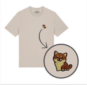 Haftowany T-shirt SHIBA INU (PIESEŁ) BAJKA