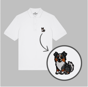 Męska haftowana koszulka polo OWCZAREK AUSTRALIJSKI