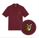 Męska haftowana koszulka polo CORGI Z RÓŻĄ