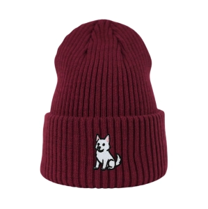 Haftowana czapka beanie - OWCZAREK SZWAJCARSKI
