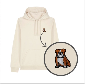 Haftowana bluza z kapturem  BULDOG ANGIELSKI