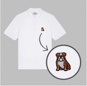 Męska haftowana koszulka polo BULDOG ANGIELSKI