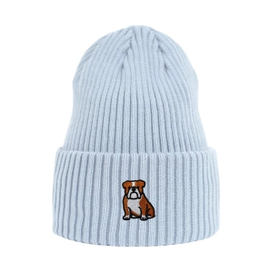 Haftowana czapka beanie -  BULDOG ANGIELSKI