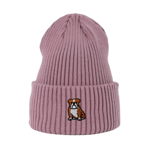 Haftowana czapka beanie -  BULDOG ANGIELSKI
