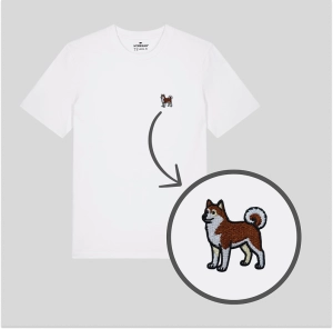 Haftowany T-shirt AKITA INU