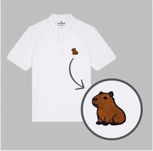 Męska haftowana koszulka polo KAPIBARA