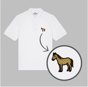 Męska haftowana koszulka polo KOŃ