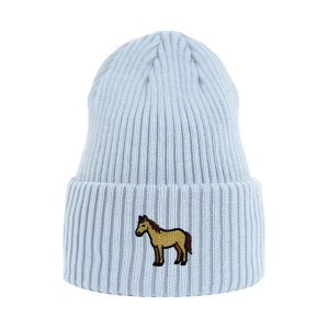 Haftowana czapka beanie - KOŃ