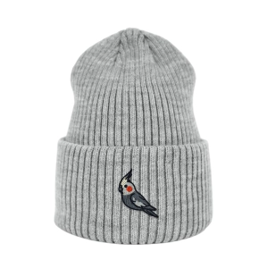 Haftowana czapka beanie - PAPUGA NIMFA