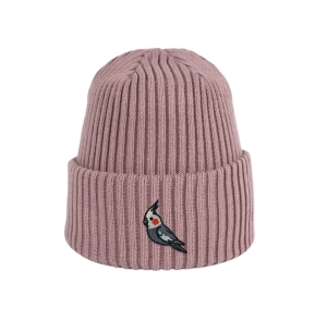 Haftowana dziecięca czapka beanie - PAPUGA NIMFA