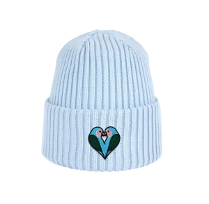 Haftowana dziecięca czapka beanie - PAPUŻKI NIEROZŁĄCZKI