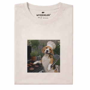 Koszulka z nadrukiem WYLUZOWANY BEAGLE GRILLMASTER