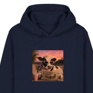 Bluza z kapturem WYLUZOWANA KROWA