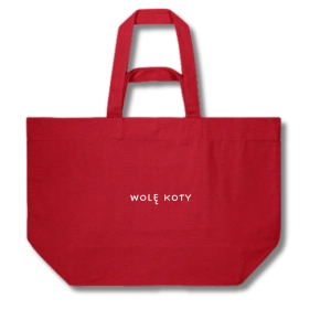 Torba shopper WOLĘ KOTY (lub Twój własny napis)