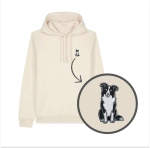 Haftowana bluza z kapturem BORDER COLLIE CZARNY