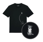 Haftowany T-shirt BORDER COLLIE SZARY