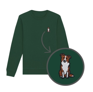 Haftowana bluza BORDER COLLIE BRĄZOWY (bez kaptura)