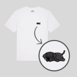 Haftowany T-shirt ŚPIĄCY CZARNY LABRADOR
